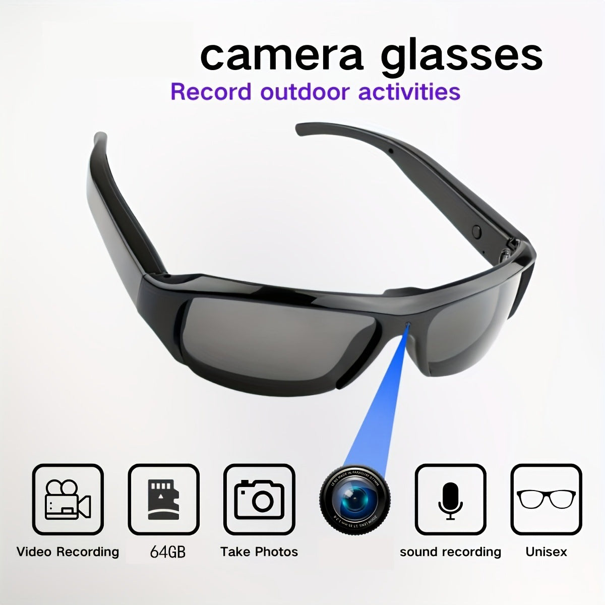 Smart Camera Glasses 1080p – Outdoor Edition
